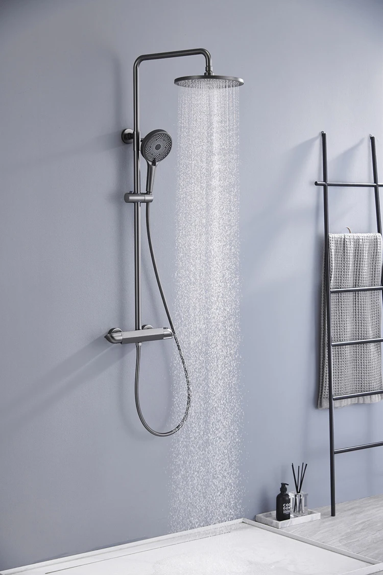 Juego de cabezal de ducha tipo lluvia para baño de tres funciones