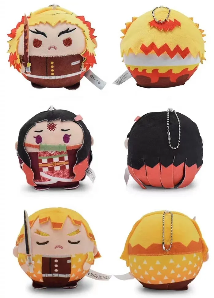 Anime 10cm Demon Slayer Boneca de pelúcia Kawaii Nezuko Tanjiro Pelúcia  Brinquedos Pingente Chaveiro Chaveiro