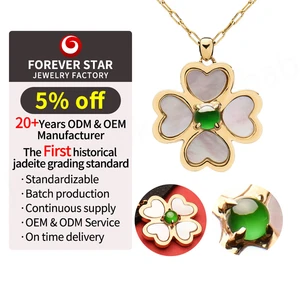 18K Yellow Gold Imperial Green Icy Jadeite Flower Shape Classic Style Pendant Exquisite High-End Quality Fine Pendants Charms