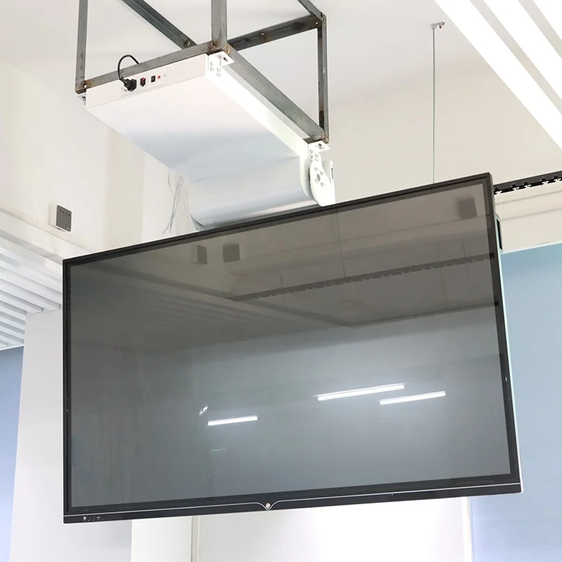 JGST New Upgraded Multiple Mounted Angle Adjustable Ceiling Hidden Flip Down Tv Mount Motorized Drop Down Tv Lift Mechanism