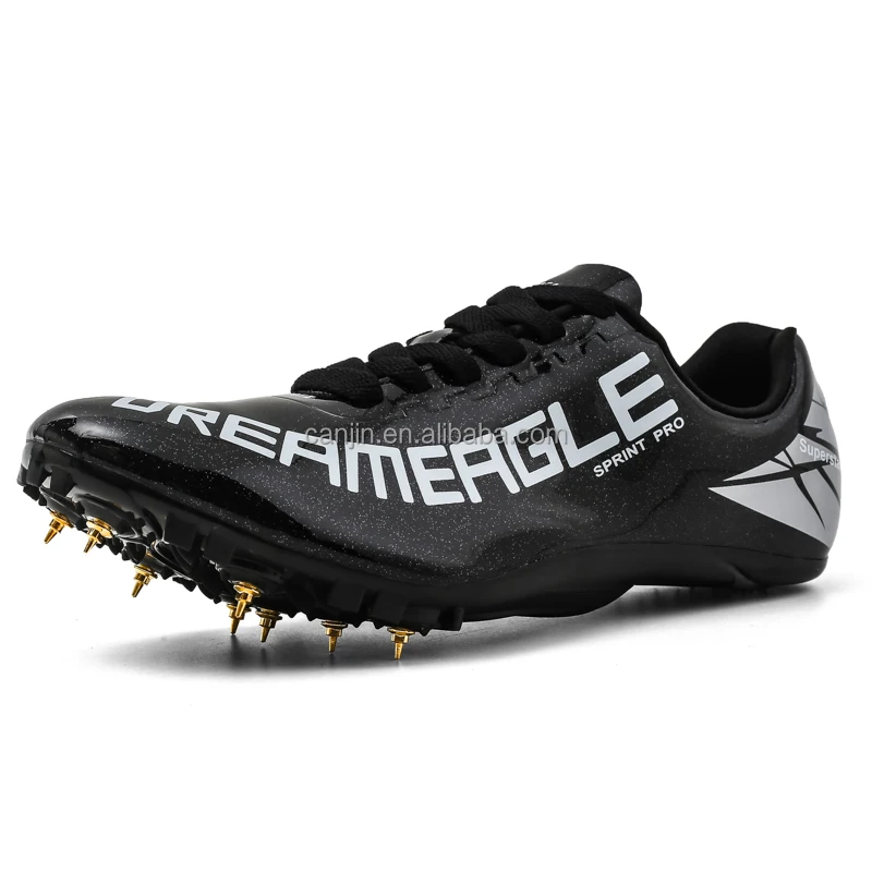 black and gold track shoes