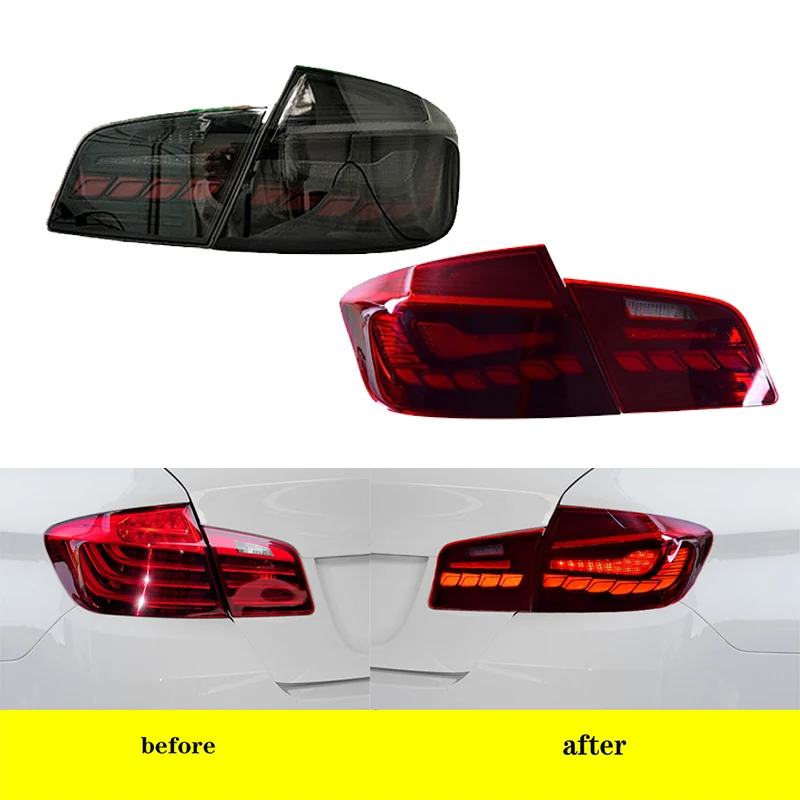 High quality products for BMW 5 Series F10 F18 led taillights 2011-2017 5 Series F10 Dragon Scale blacktaillights rear lights factory