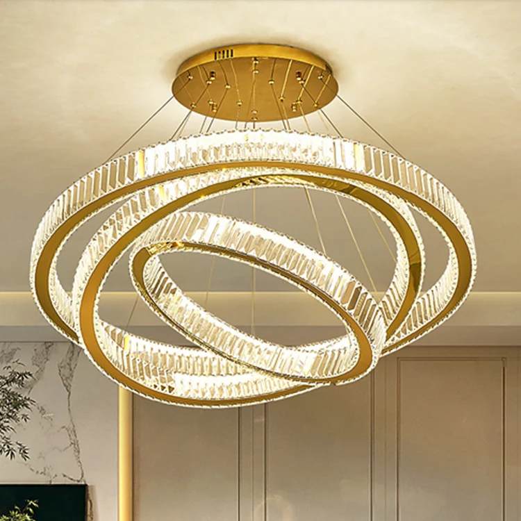 Modern Luxury 360 100 Stainless Steel Crystal Pendant Lighting Customizable for Hotel Lobby Stairwell Living Room