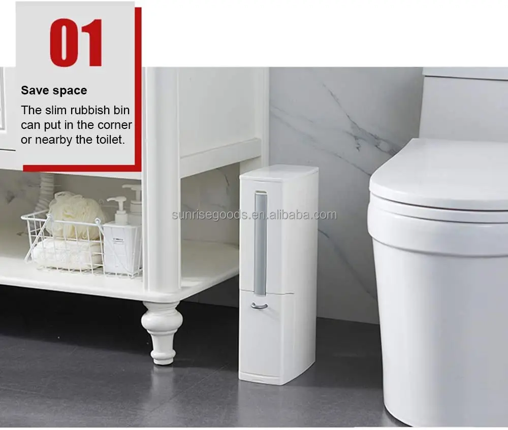 Bathroom Trash Can And Toilet Brush Set Waste Bin With Lid Toilet Brush