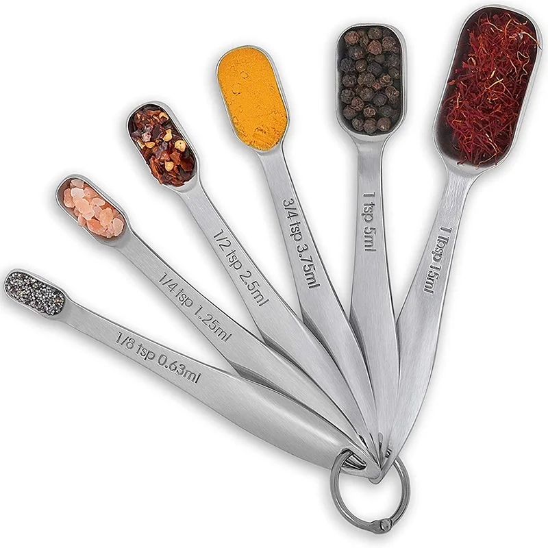Kitchen Fits In Spice Jars Stainless Steel Measuring Spoon Set For Dry