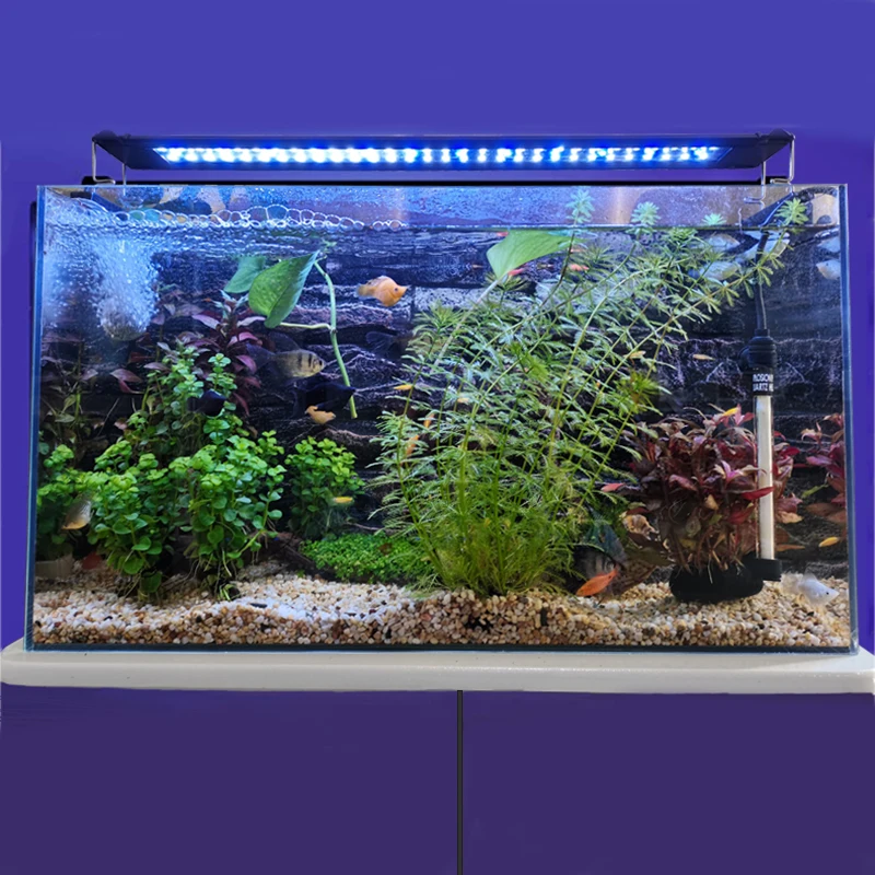 Aquarium Fish Tank Light Timer and Dimmer Blue and White LED 3 Installation Modes Aquarium Light for DIY Fish Tank