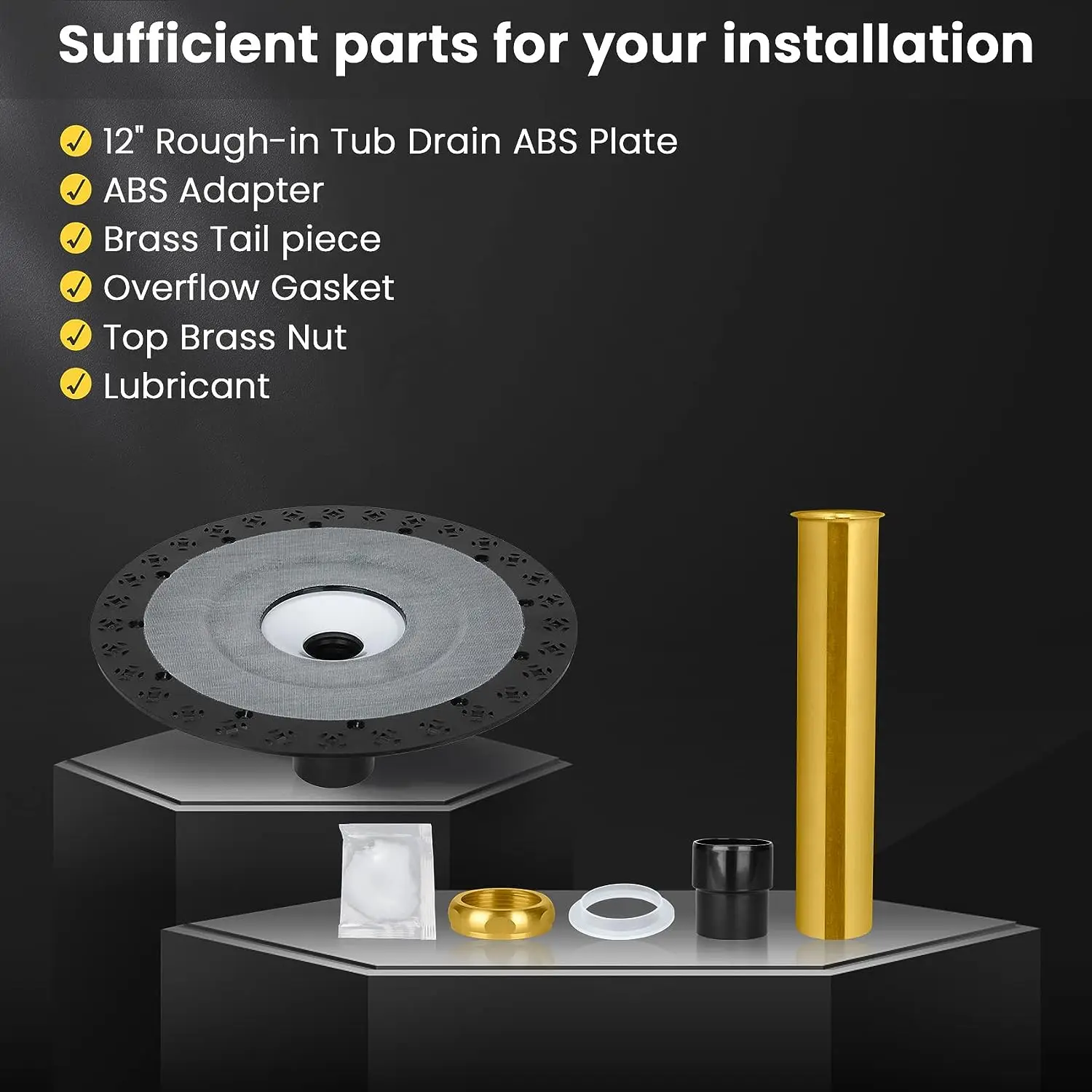 Freestanding tub drain rough in kit 12 inch base installation kits