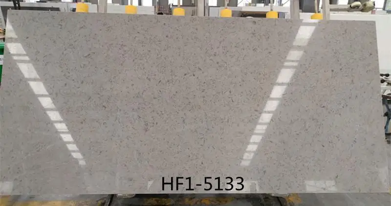 Artificial Crystal Quartz Stone Light Grey Galaxy Quartz Slab for