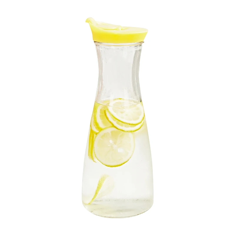 ECO Friendly 1000ml 1L Juice Milk Tea Glass Sealed Drinking Bottle With Plastic Lid Wholesale