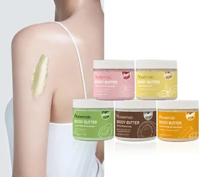 Private Label Organic Natural Moisturizer Shea Butter Cream Coconut Rose Mango Whitening Whipped Body Butter Lotion Wholesale