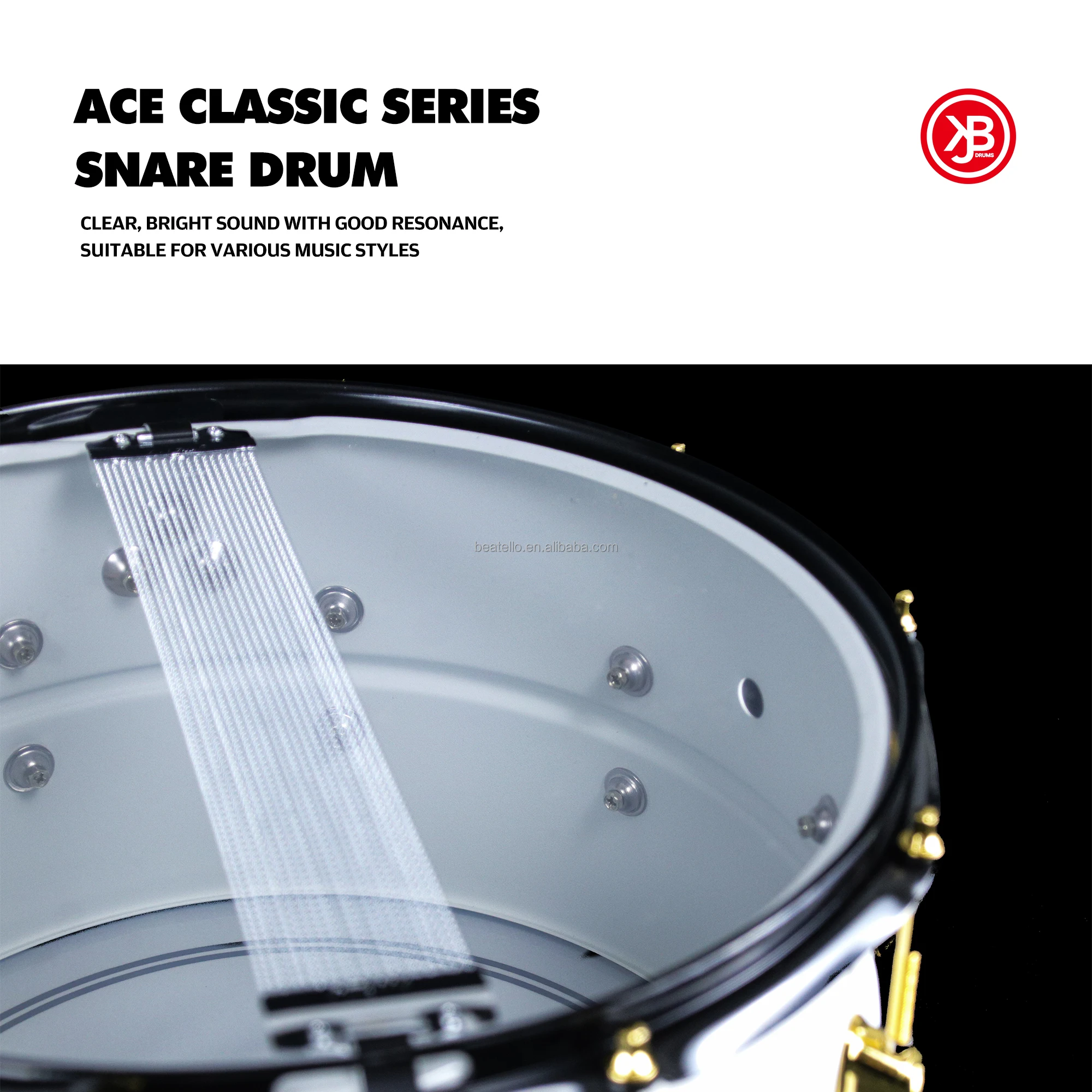 ACE 14 Inch Stainless Steel Snare Drum - Professional Quality