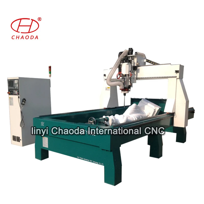 For 4 Axis CNC Router 1325 Woodworking Machine NC Studio Control Single Spindle Yaskawa Motor