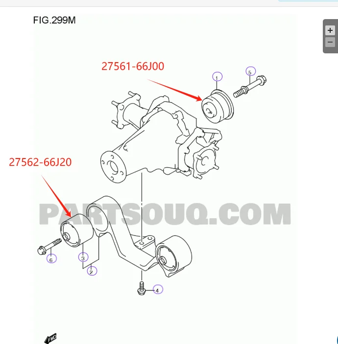 Rear Differential Mount Bushing 27562-66J20 for Suzuki Grand