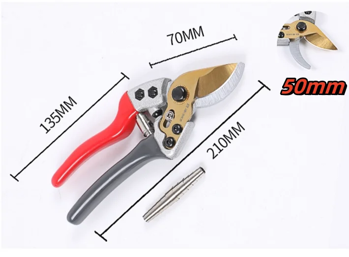Labor Saving SK5 Steel Garden Pruning Shears With Plastic Handle, Hand Trimming Tool For Thick Branches, Bonsai And Fruit Tree Cutting
_voghion.com