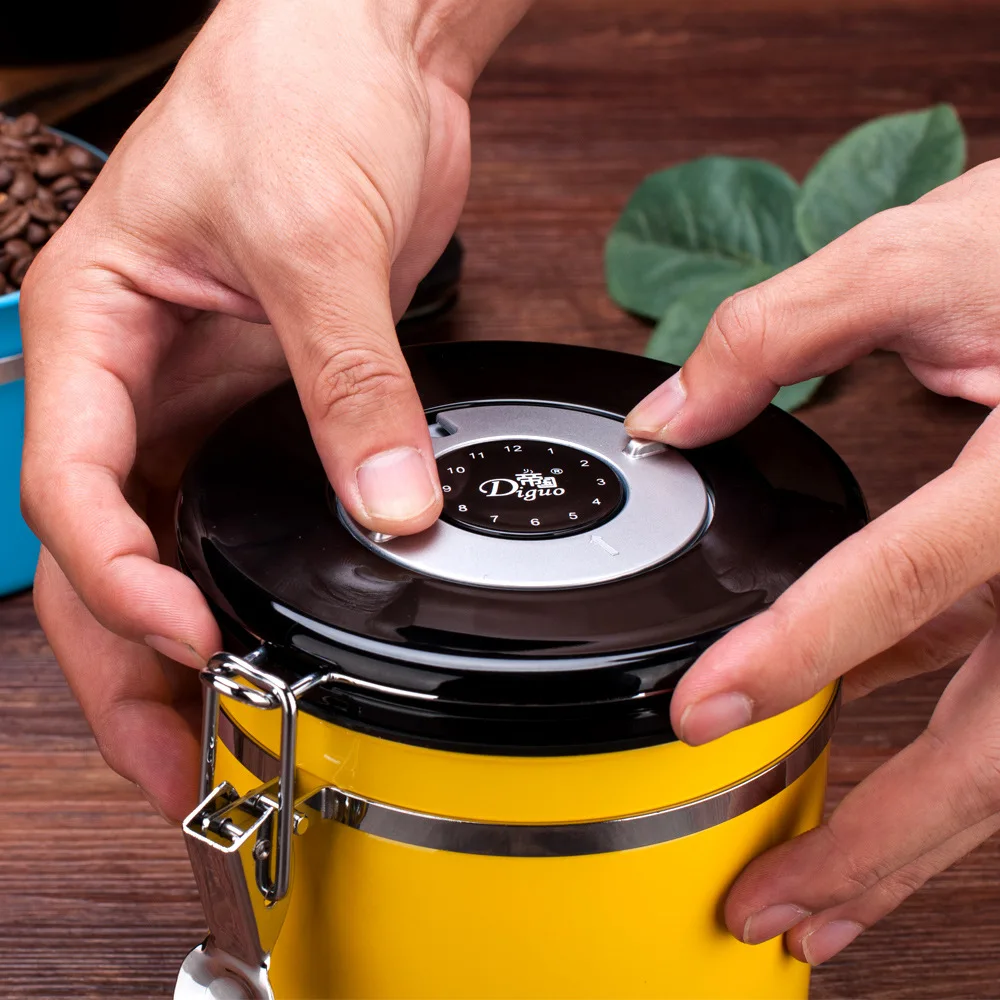 1200ML 40 oz big coffee bean food container airtight with exhaust valve