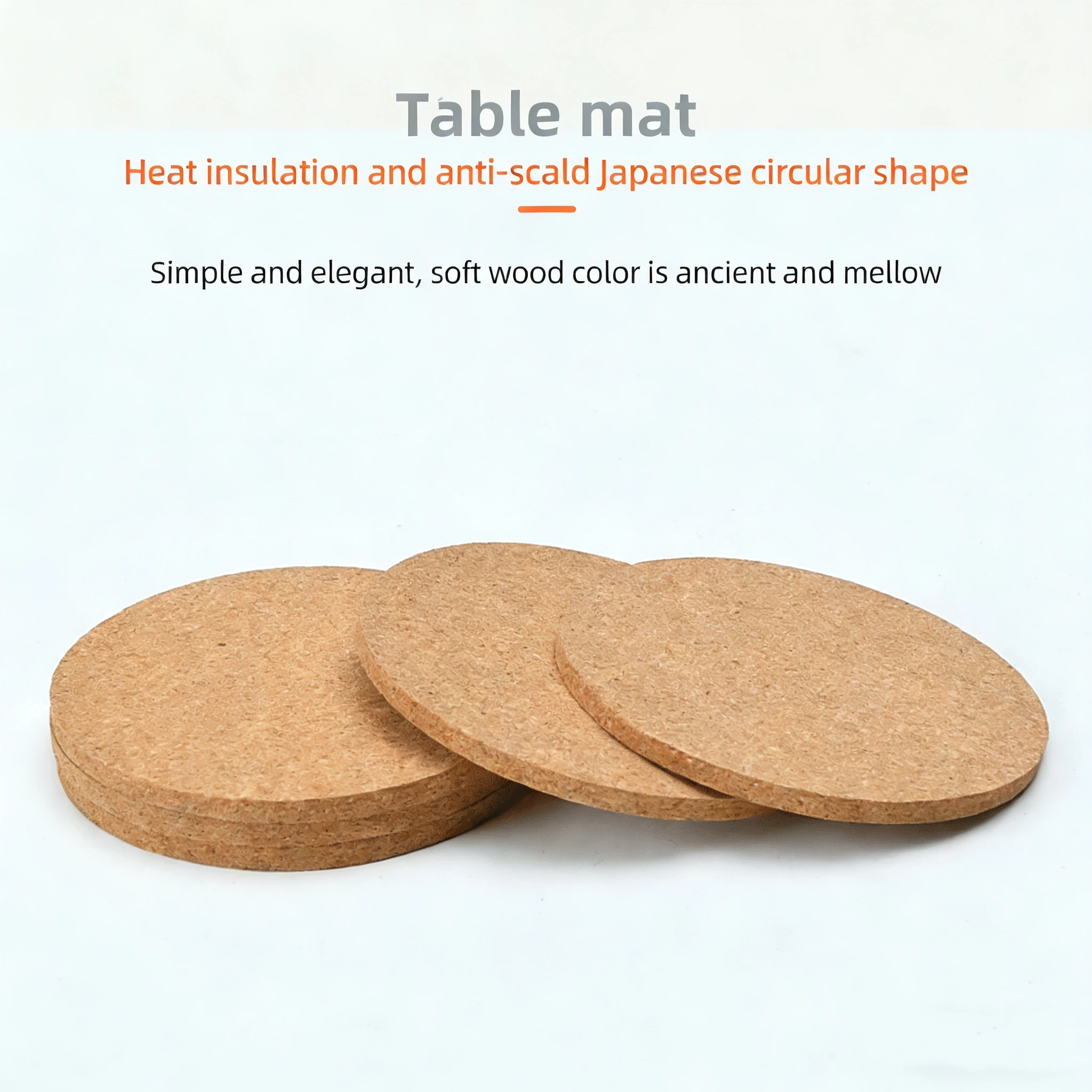 Wholesale Custom 10x10x0.5cm Thin Rounded Edge Cork Coasters Bulk Pads and Glass Protection Pads preview 2
