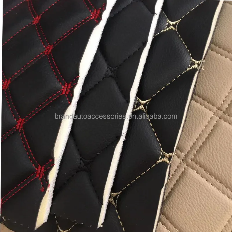 Car Floor Car Seat Embroidery PVC Leather with Foam and Non-Woven Fabric -  China Synthetic Leather and Synthetic Car Leather price