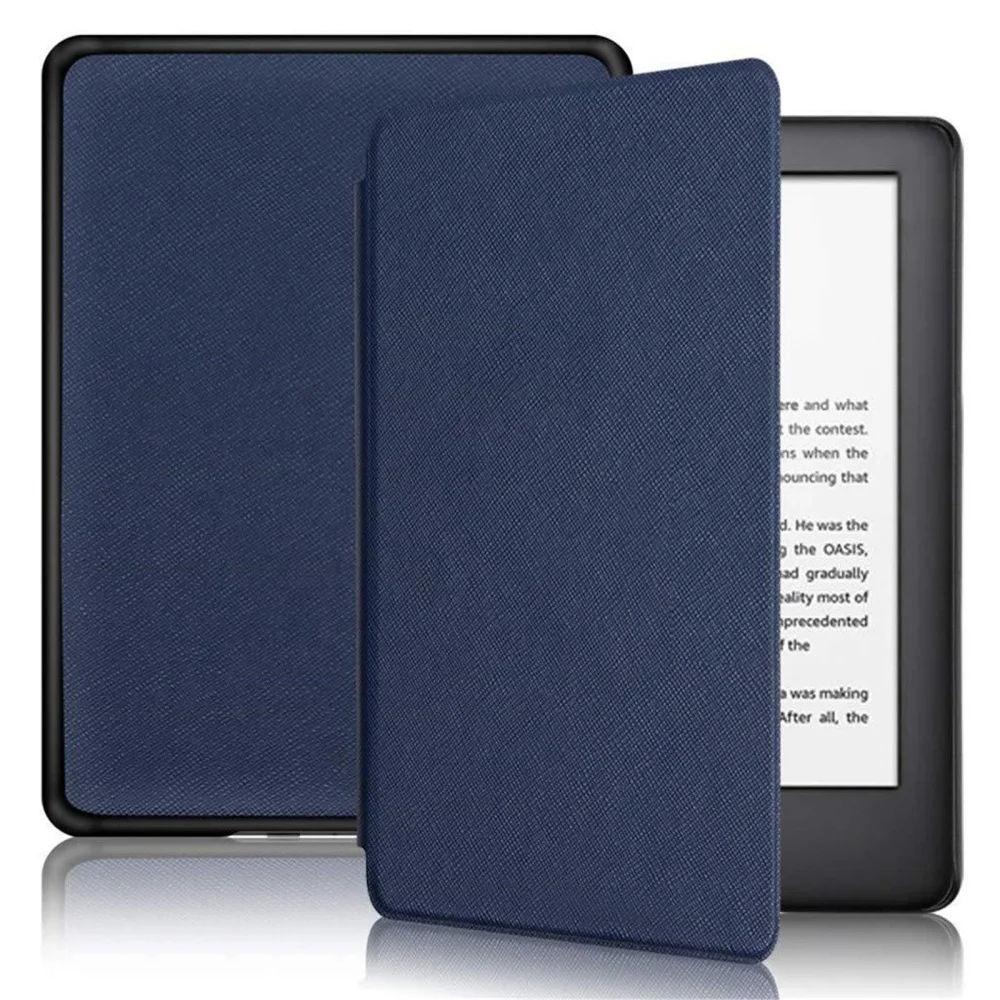 Solid Color Case Only For Kindle Voyage Released In 2014 Cross Texture Protective Case Automatic Wake-Sleep Function Laudtec