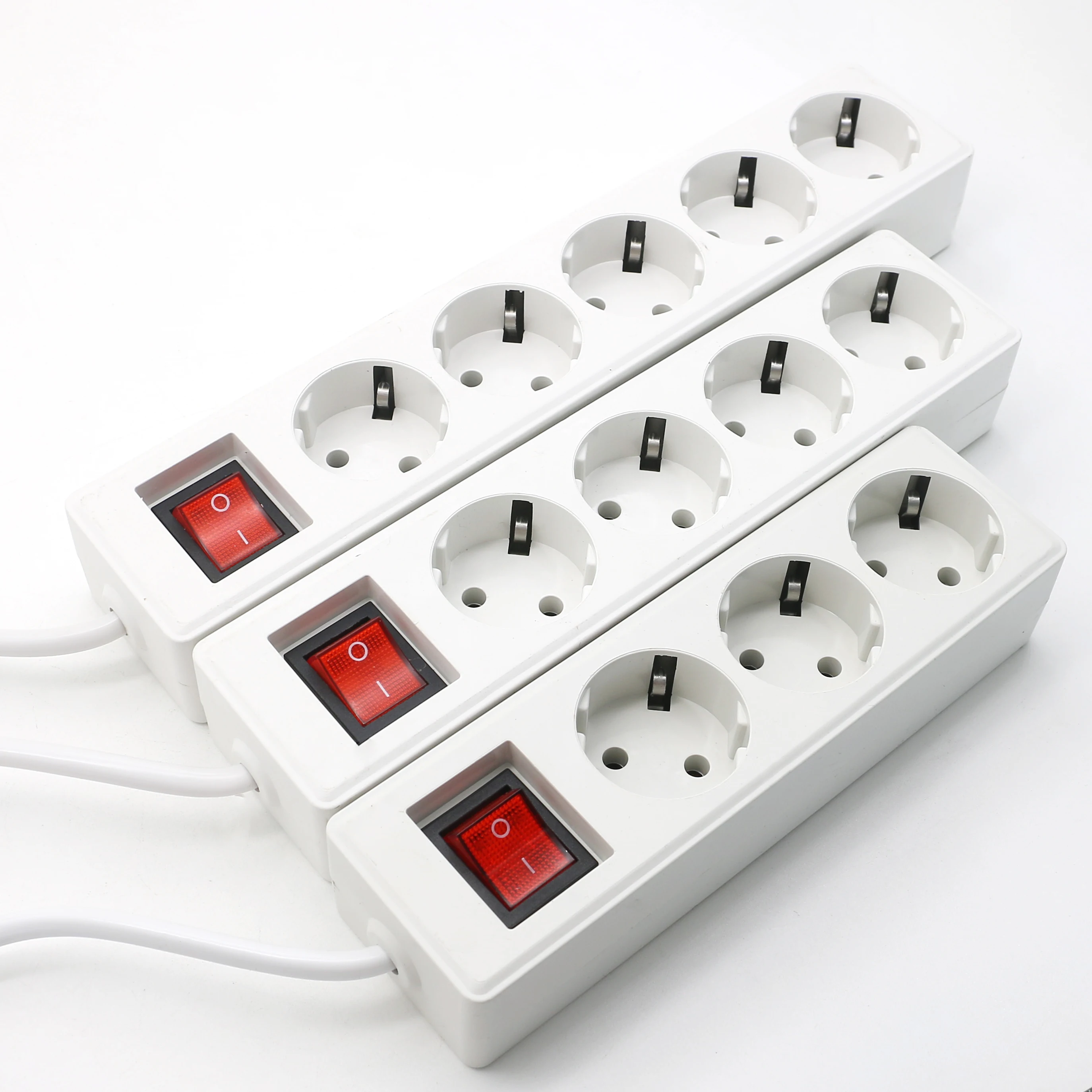 European Multiple Socket with Switch - EU Standard 2 Pin Plug Power ...