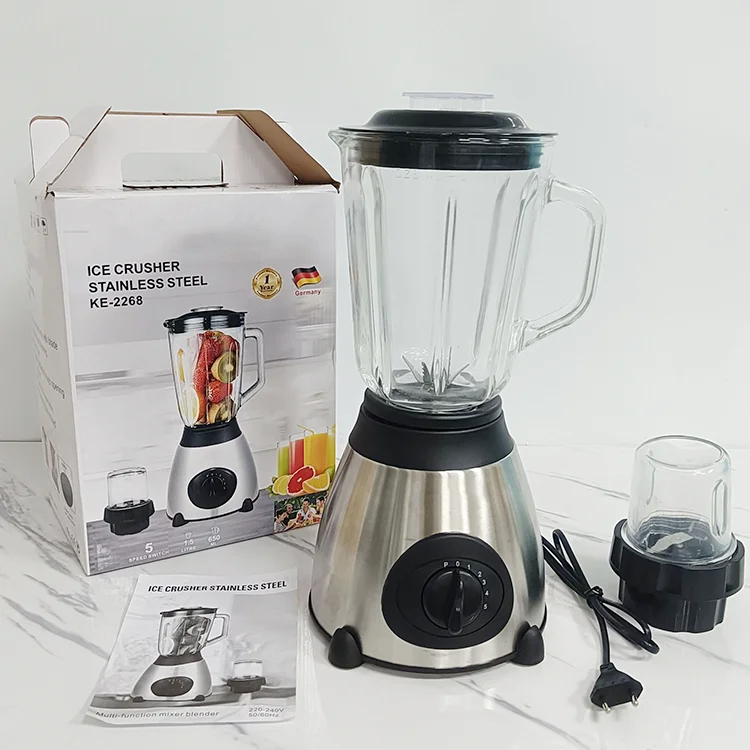 2 in 1 Blender Juicer Y66 5 Speed with Stainless Steel Jar Electric Food Mixer Blender