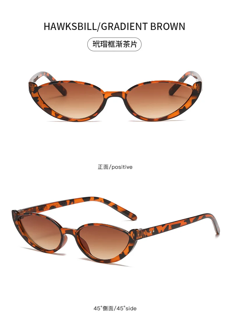 Cat-eye Half Frame Sunglasses Women Hip Hop Y2K Retro Ins Glasses Fashion Trend Small Frame Sunglasses Women