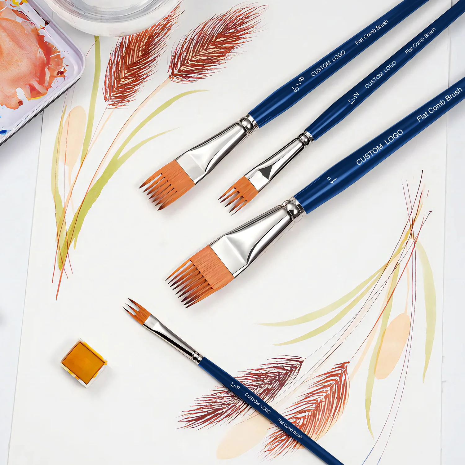 New Arrivals Professional Flat Comb Brushes 5PCS for Unique Texture Painting  Art Paint Brush Acrylic Grainer Brush
