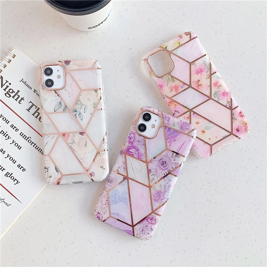 Gold Plated Marble Phone Case For iPhone 11 Pro XS MAX XR X 8 7 6 Plus