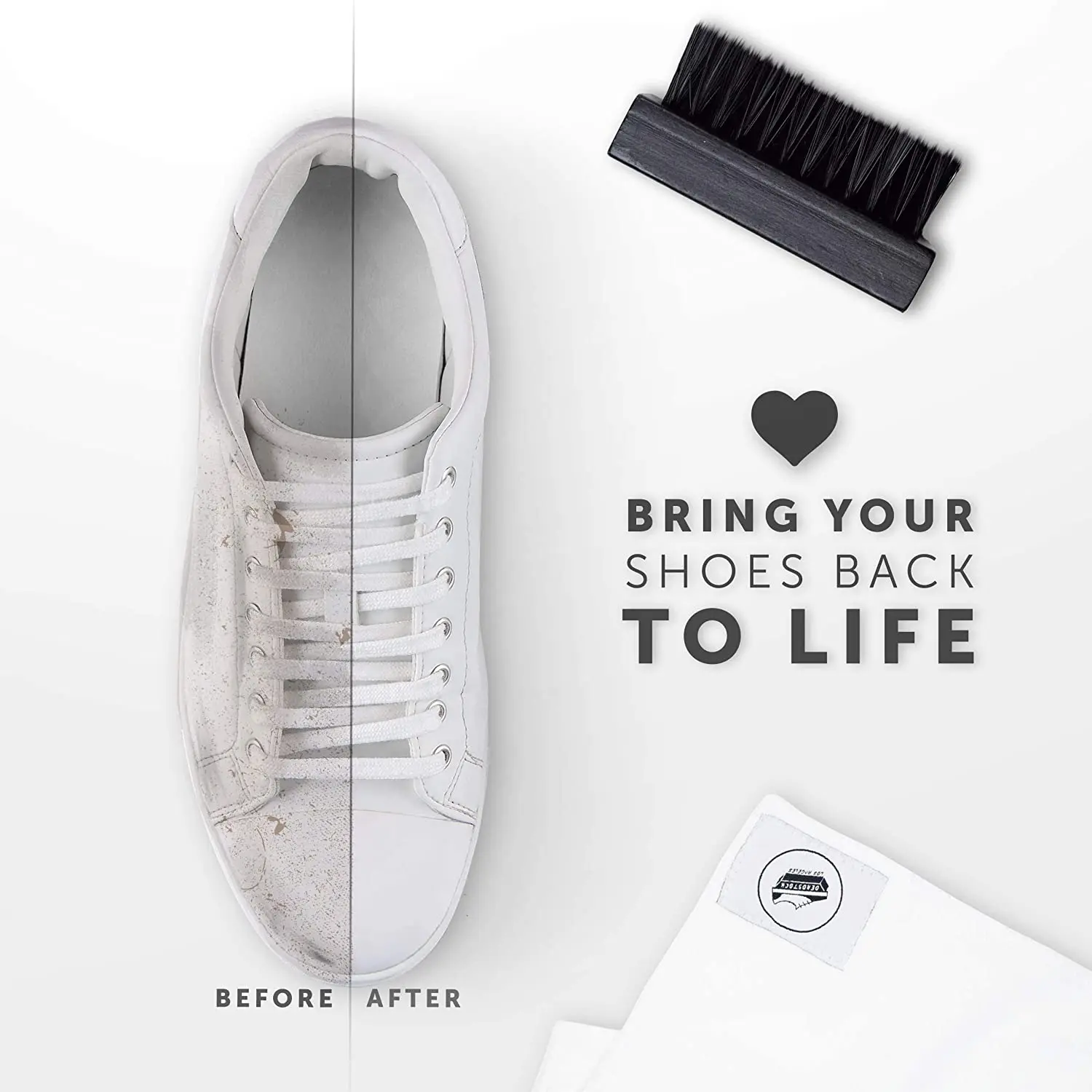 Canvas Leather Nubuck 1 Shoe Brush 6 Shoe Wipes Eco Friendly Shoe