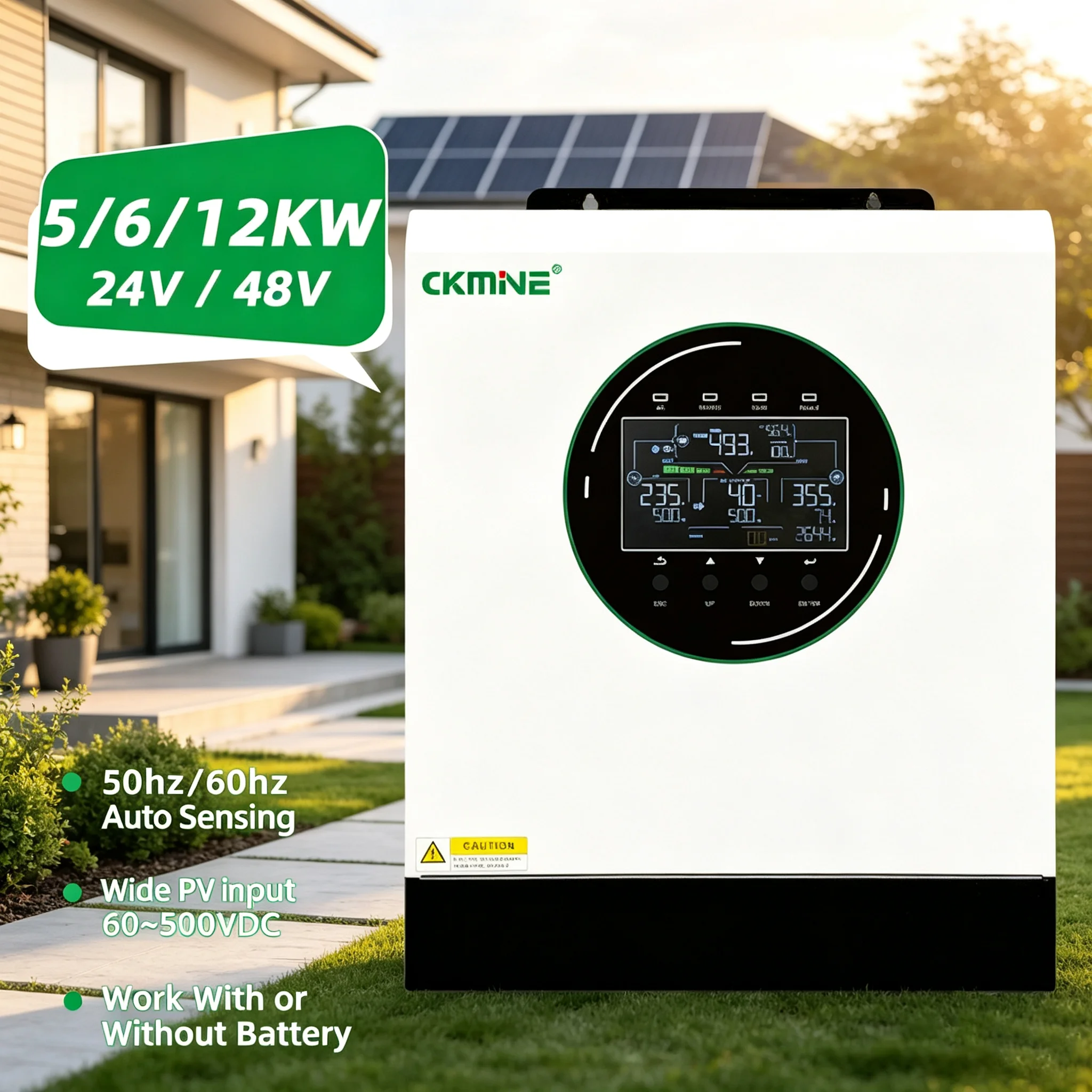 12.000-W-Hybrid-Solar-Wechselrichter, 48 V, 230 V, PV- und AC-Eingang, doppeltes MPPT, 2 AC-Ausgaenge, Rechteckspannungs-Wechselrichter mit reinem Sinusstrom, Groesshand direkt ab Fabrik
