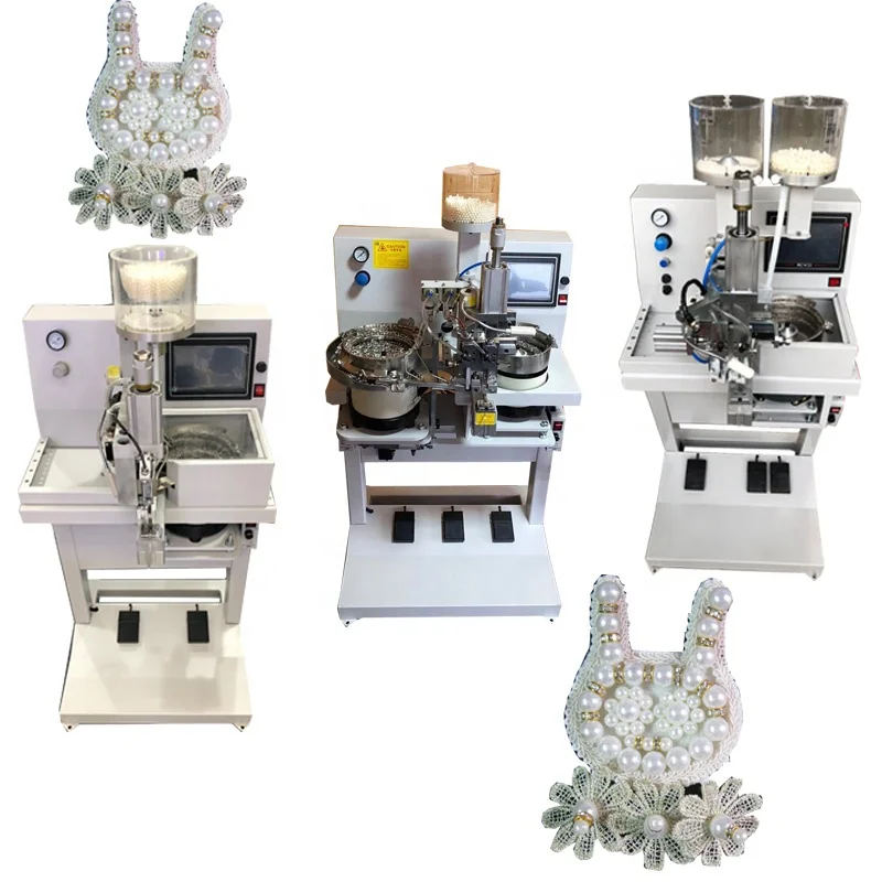 Garment Beads Attaching Pearl Setting Machine Automatic Nail Pearl Fixing Beading Machine