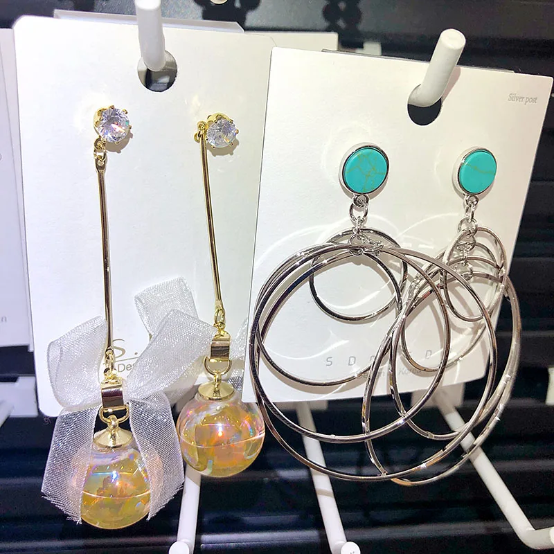 80150pcs Each Kg Sell By Weight Korean Style Long Asymmetric Earrings