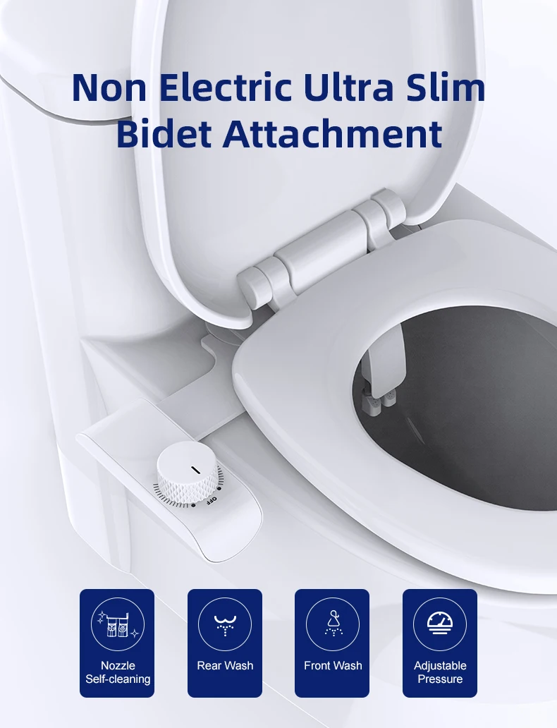 Bathroom Cold Bidet Ultra-slim Bidet Toilet Attachment Custom Non Electric Shattaf Nozzle Retractable Bidet Attachment factory