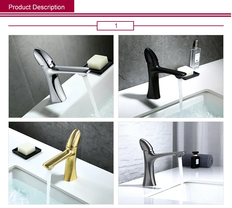 YEKALON FT-6601 Bathroom Face Taps Gold Basin faucet Sanitary Ware Single Handle Basin Faucet