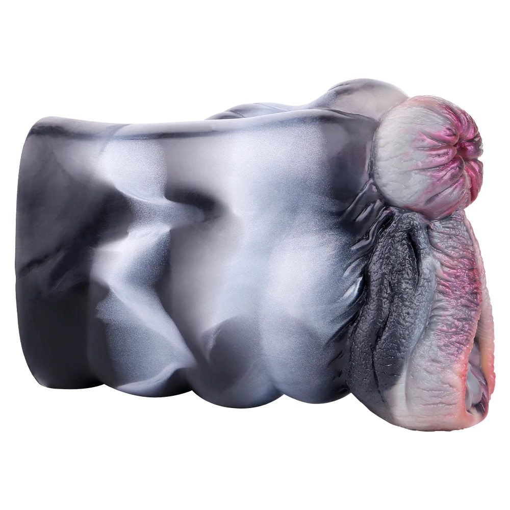 GEEBA Fantasy Zebra Style Male Masturbator Artificial Vagina Anal Silicone Vaginal Pocket Pussy for Men Masturbator Cup Sex Toys
