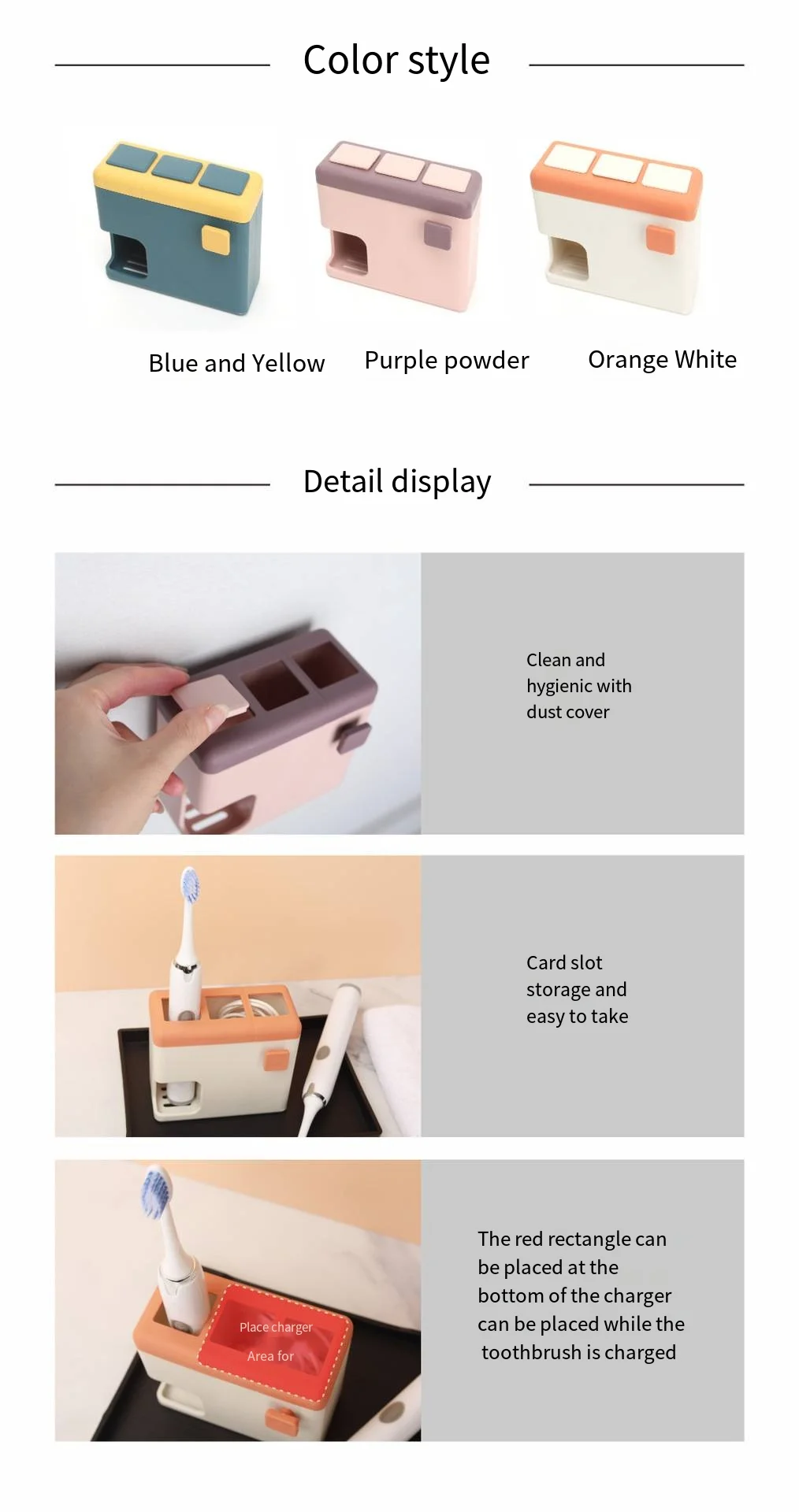 Wall-mounted automatic storage Electric toothbrush holder No punch toothbrush holder Toothbrush cup holder set supplier