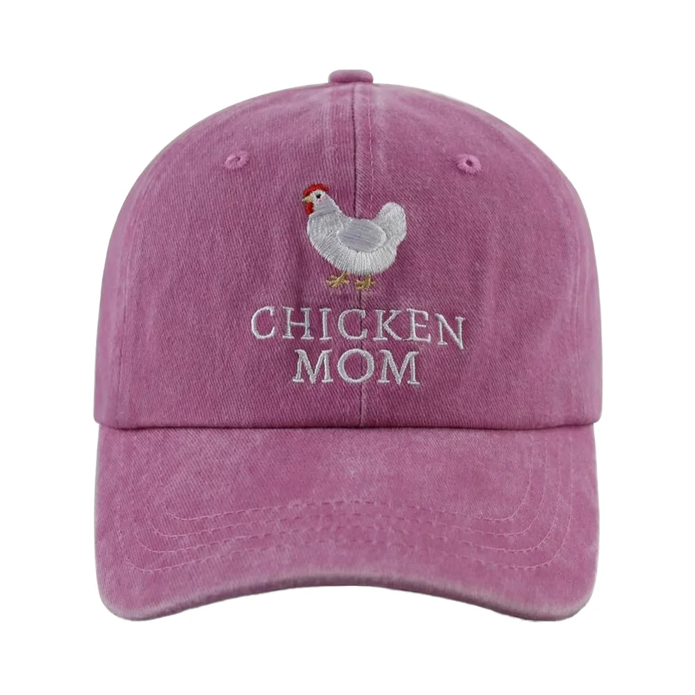 Adjustable Chicken Mom & Dad Baseball Cap Funny Embroidered Cotton Hat for Women & Men Farm Hen Lovers