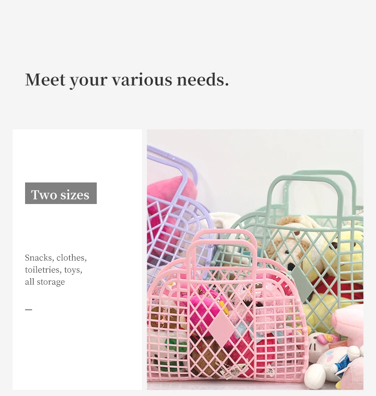 Fashion portable shopping plastic foldable storage basket pro familia