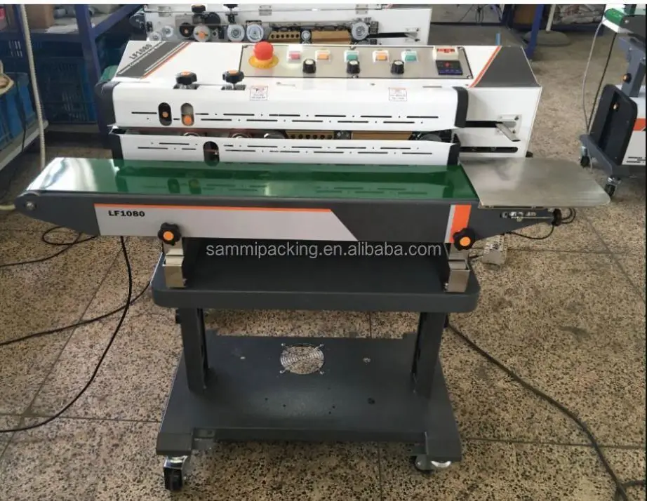 LF1080 Series Continuous air Suction and Gas Flushing Band Sealer Vacuum Inflating Bag Sealing Machine With Color Ink Printing