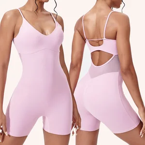 Fashion High Strength Tight Fitness Jumpsuit Women One Piece Active Wear Jumpsuit Sexy Training Bodysuits