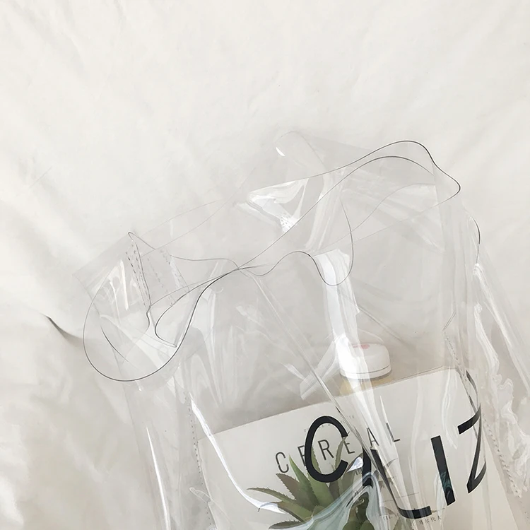 Wholesale Waterproof Transparent Shopping Bag  Shoulder Bag PVC Tote Bag
