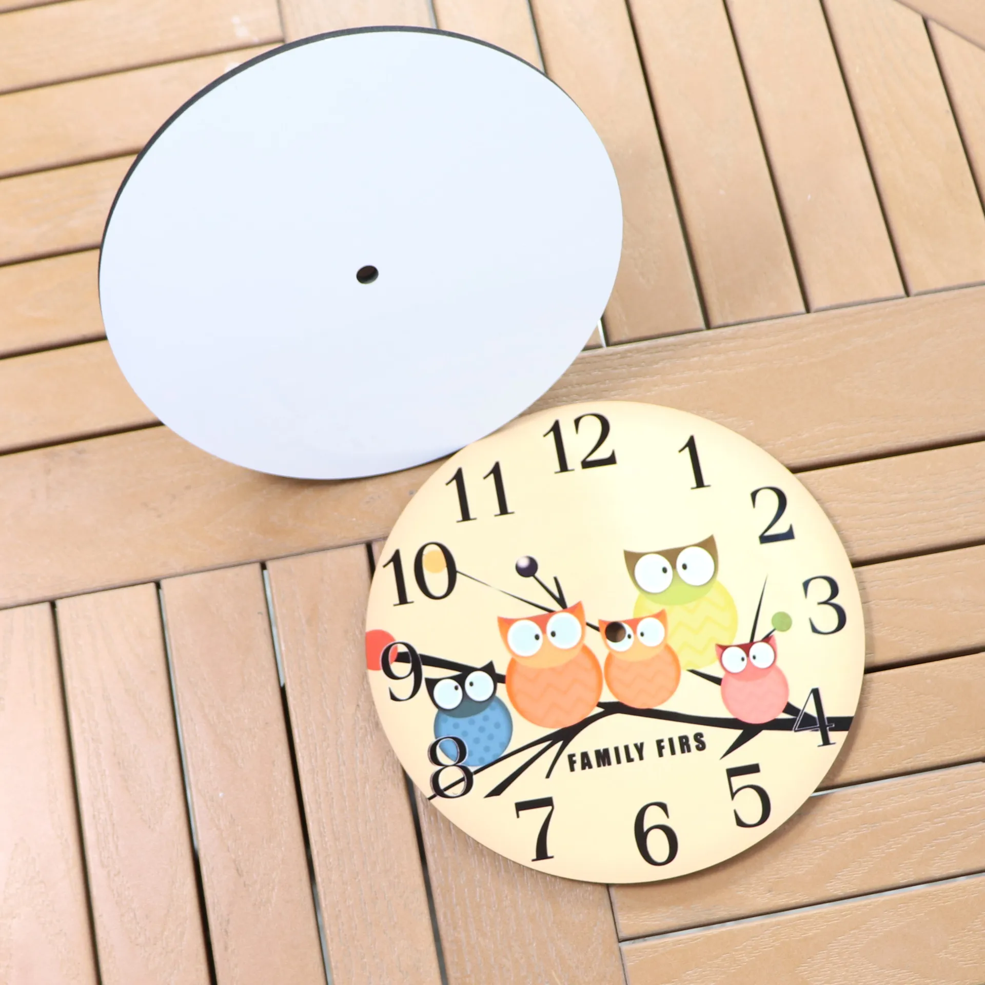 Sublimation Blank Round Coaster MDF  DIY Customized Cup Pad Round Clock Shaped Photo FrameWooden Clock Face