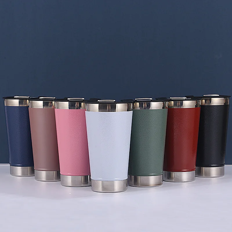 473 ml Gift Use Custom logo Thermal Stainless Steel Tumbler Cup with Beer Opener Wine Glass Insulated Cup or Mugs Milk Tea Cup