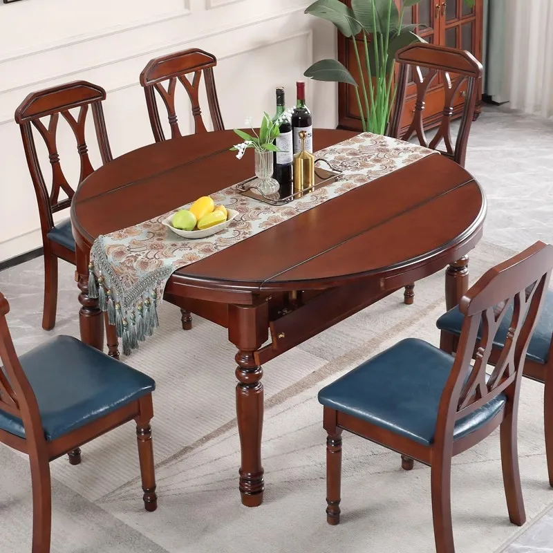 Classic Rubber Wood Dining Room Furniture Modern Style