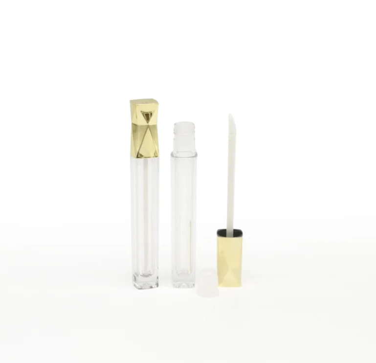 High Quality 5ml Cosmetic Plastic Lipstick Tube Lip Gloss Tube Double Layer Square Lipstick Packaging