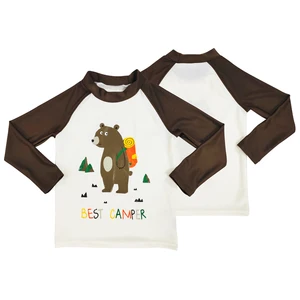 Wholesale Cartoon Beachwear Swimsuit for Kids Custom Cute Animal Pattern Swimwear Quick Dry Long Sleeve Boys Bathing Suit