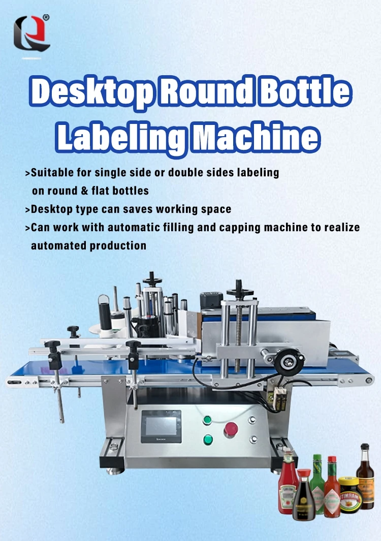 Automatic Table Top Labeling Machine Essence Round Bottle Jar Sticker ...