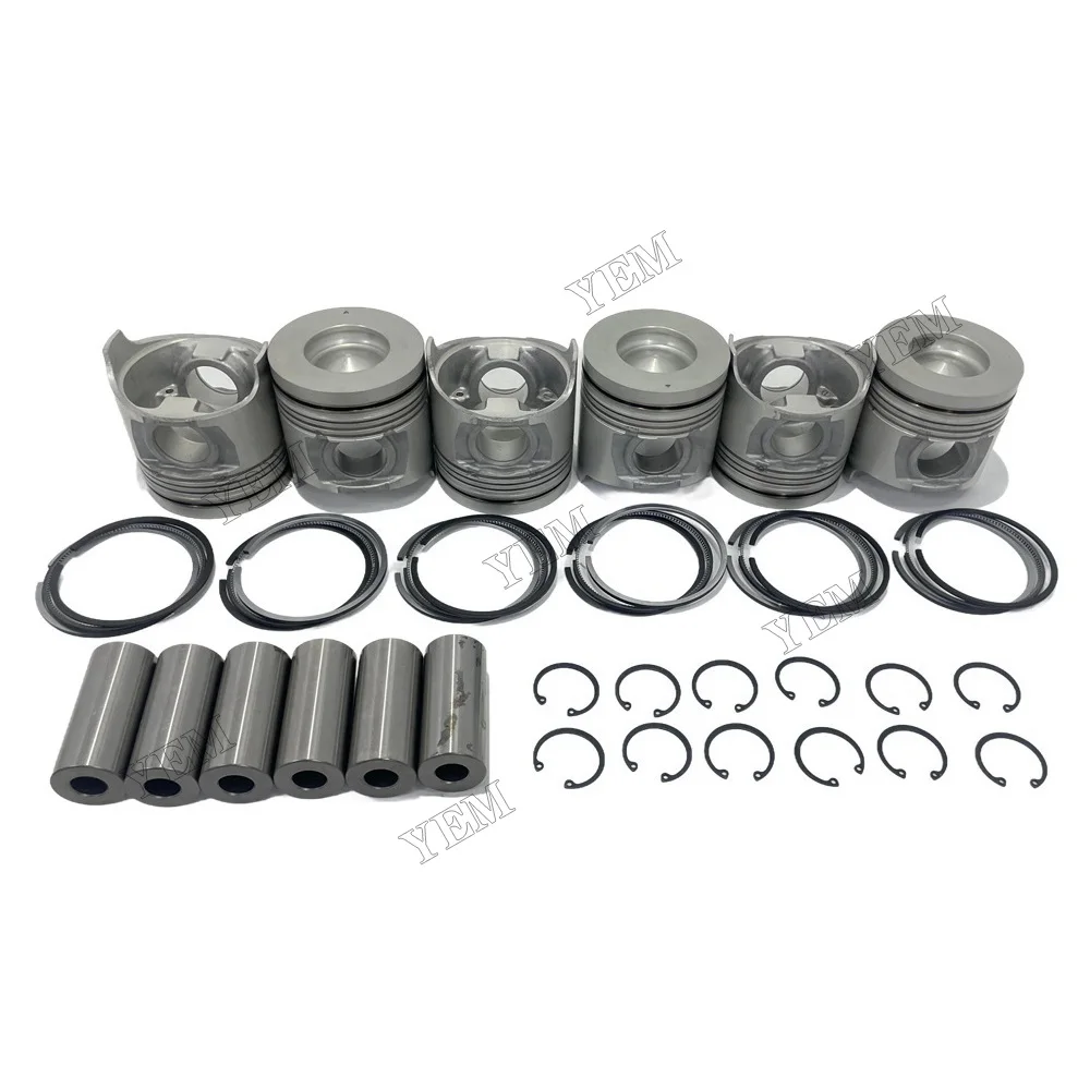 Stock Complete Engine Pistons With Piston Rings Suitable for Isuzu 6HK1 Engine Parts