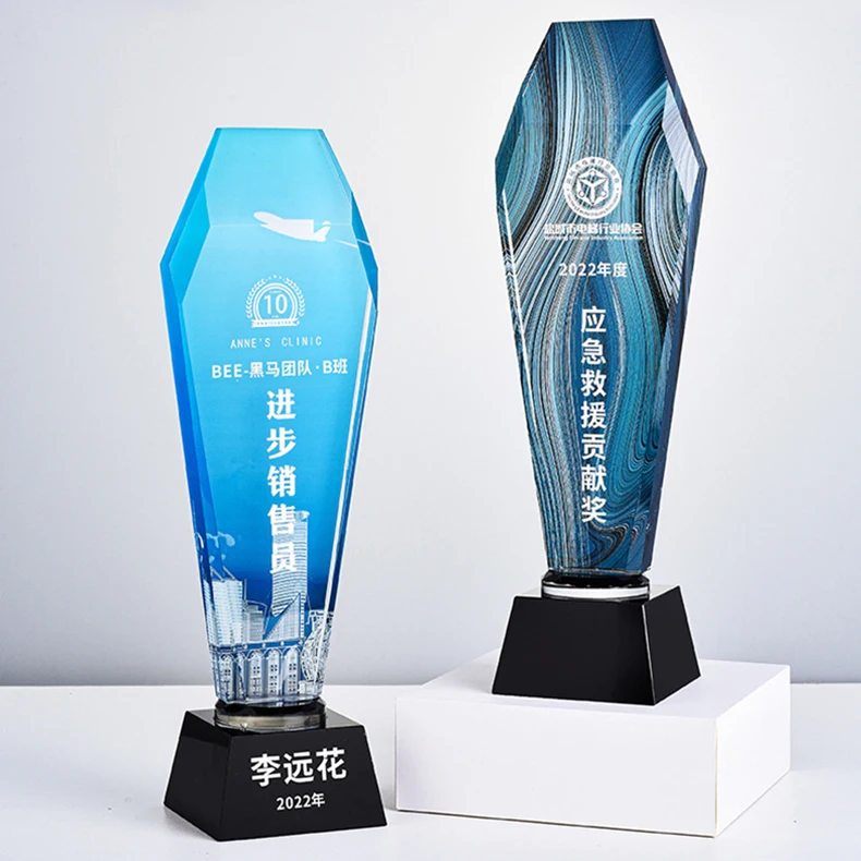 Color Star Shape Crystal Trophy Company Annual Meeting Crystal Crafts Souvenir Customized Crystal Trophy Award supplier