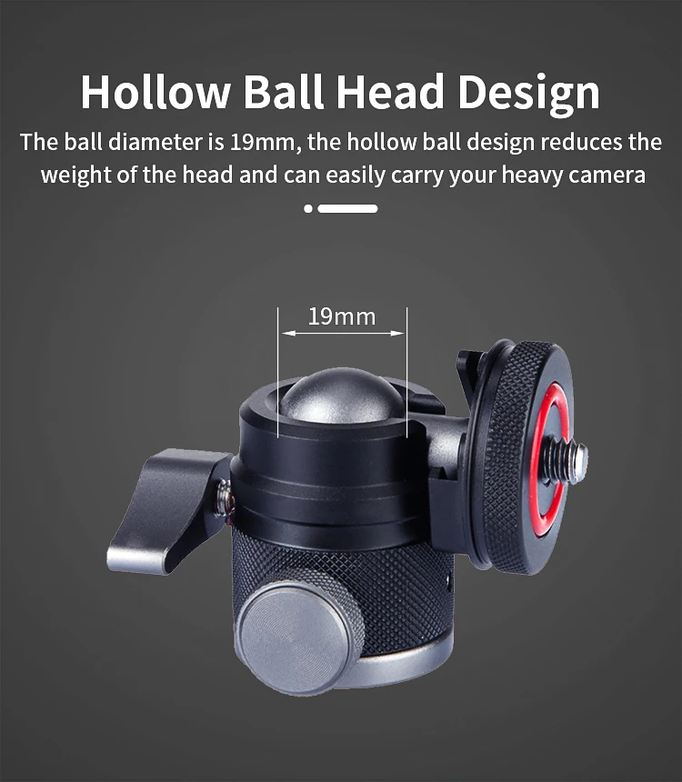 Hot Aluminum Alloy Shoe Mount Adapter 360 Degree Swivel Mini Ball Head 1/4 Tripod Screw Head Portable Camera Camcorder Smart details