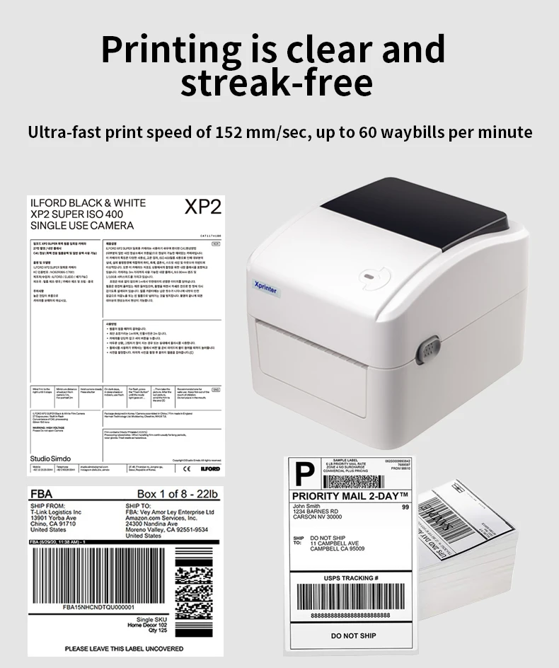 XP-420B Direct Thermal Label Printer A6 Waybill Etikettendrucker PCBA Phomemo Barcode 4x6 Shipping Label Sticker Thermal Printer supplier